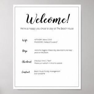 Location de vacances Affiche de bienvenue - Maison