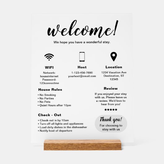 Location de vacances moderne Affiche de bienvenue (Recto)