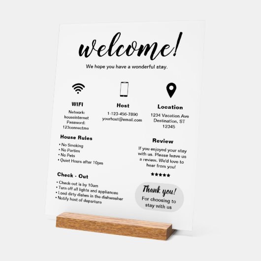 Location de vacances moderne Affiche de bienvenue (Angle)