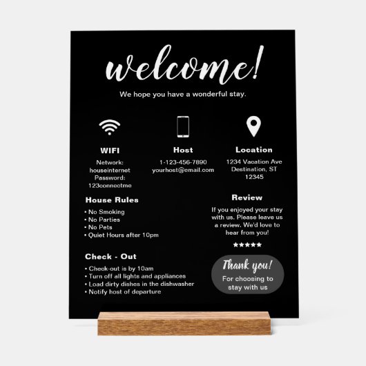 Location de vacances moderne Affiche de bienvenue (Recto)