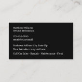 Location De Voitures De Golf Et Cartes de visite D (Dos)