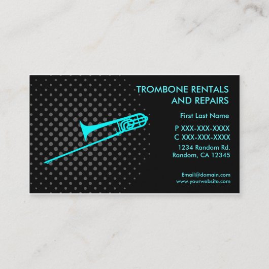 Location Trombone répare cartes de visite sur mesu (Devant)