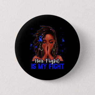 Loc'd Hair Black Woman Haar gevecht is mijn gevech Ronde Button 5,7 Cm