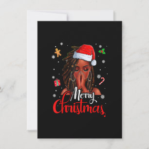 Loc'd Hair Black Woman Merry Kerstkerstkerstkerstk Kaart