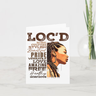 Loc'd Hair Pride Black Queen Afro Vrouw Meisje Dre Kaart