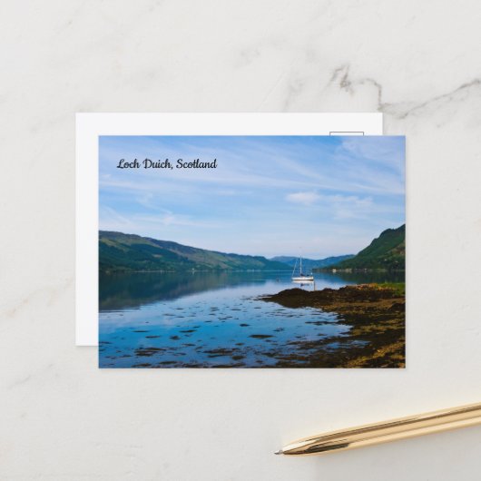 Loch Duich, carte postale d'Écosse (Devant/Arrière en situation)