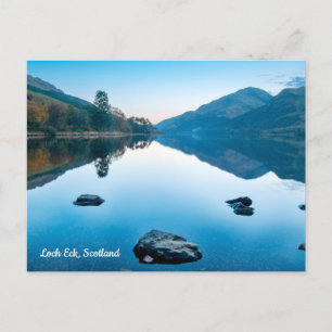 Loch Eck en bleu, carte postale d'Écosse