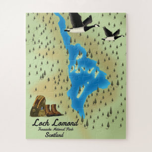 Loch Lomond, Trossachs, Scotland map Legpuzzel