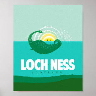 Loch Ness, affiche de voyage en Écosse