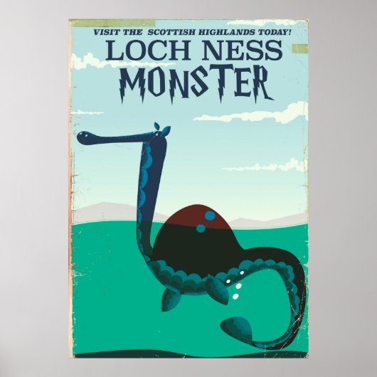 Loch Ness Monster drôle poster de voyage (Devant)
