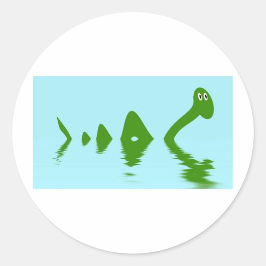 Loch Ness Monster (groen) Ronde Sticker (Voorkant)
