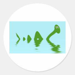 Loch Ness Monster (groen) Ronde Sticker