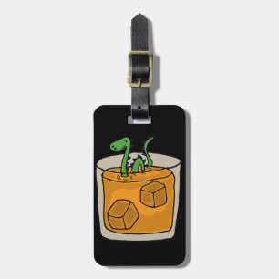 Loch Ness Monster in Scotch Whiskey Glass Bagagelabel