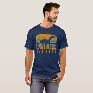 Loch Ness Monster Retro Zonsondergang Vintage T-shirt