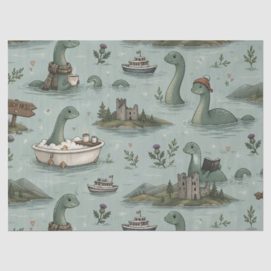 Loch Ness Monster Tissuepapier (Voorkant)