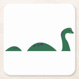 Loch Ness Monster Vierkante Kartonnen Onderzetter