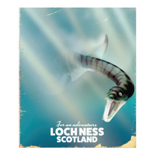 Loch Ness Schotland monster vintage reisposter Foto Afdruk