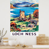 Loch Ness, Schotland, vintage-reis Poster (Keuken)