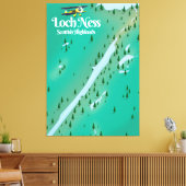 Loch Ness Scottish Highlands reiskaart Canvas Afdruk (Insitu (Woonkamer))