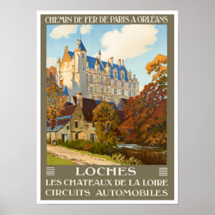 Loches France vintage Poster