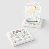 Lockdown Quarantine 2020 activiteiten herdenken Stenen Onderzetter (Zijkant)