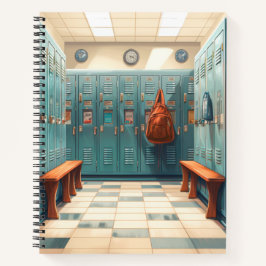 Locker kamer banken retro dambord vloer notitieboek
