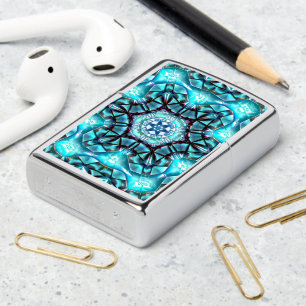 Locket in majestueus blauw geborsteld met verbrand