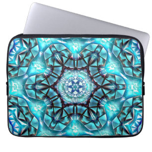 Locket in majestueus blauw geborsteld met verbrand laptop sleeve