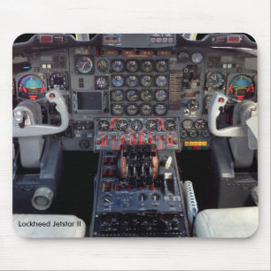 Lockheed Jetstar II-instrumentenpaneel en -cockpit Muismat