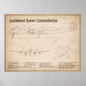 Lockheed L-1049 Super Constellation - Plannen SD Poster (Voorkant)