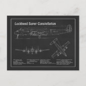 Lockheed L-1049 Super Constellation - Plans PD Briefkaart (Voorkant)