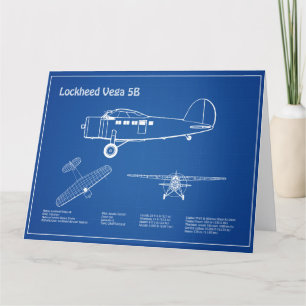 Lockheed Vega 5B - Vliegtuigplannen AD Bedankkaart