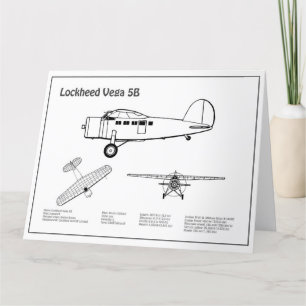 Lockheed Vega 5B - Vliegtuigplannen BD Bedankkaart