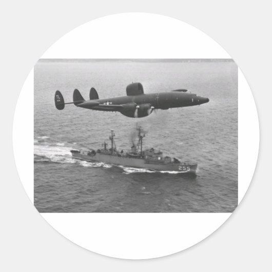 Lockheed WV-2 Super Constellation Ronde Sticker (Voorkant)