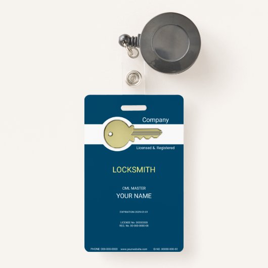 Locksmith Badge (Voorkant met intrekbare)