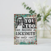 Locksmith - Funny Vintage Retro Briefkaart (Staand voorkant)