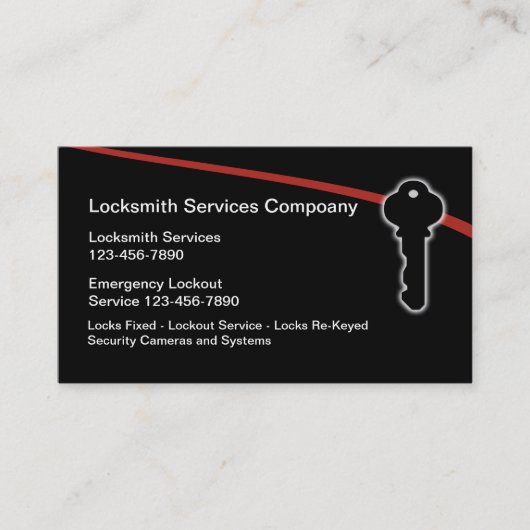 Locksmith Modern Visitekaartjes (Voorkant)