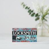 Locksmith Pour Location Cartes de visite - Rouge B (Debout devant)