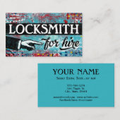 Locksmith Pour Location Cartes de visite - Rouge B (Devant / Derrière)