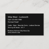 Locksmith Security Products Visitekaartjes (Achterkant)