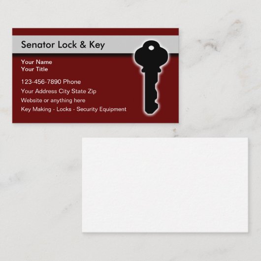 Locksmith Security Thème Cartes de visite modifiab (Devant / Derrière)