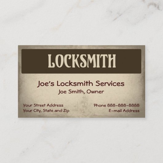 Locksmith Visitekaartje (Voorkant)