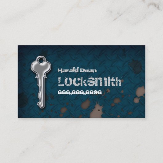 Locksmith Visitekaartje Grunge blue (Voorkant)
