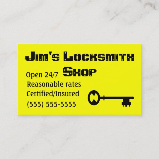 Locksmith visitekaartjes (Voorkant)