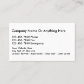 Locksmith Visitekaartjes (Achterkant)
