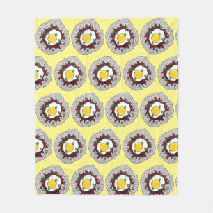 Loco Moco Hawaiian Cuisine Food Rice Hamburger Egg Fleece Deken