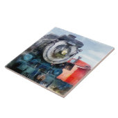 Locomotief en Caboose Tegeltje (Zijkant)