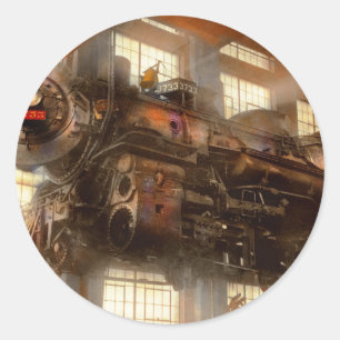 Locomotief - Reparatie - Vliegende treinen verborg Ronde Sticker