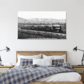  locomotief, Rocky Mountains Canvas Afdruk (Insitu (Slaapkamer))