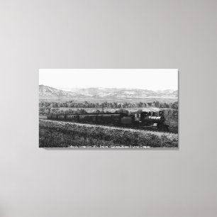  locomotief, Rocky Mountains Canvas Afdruk